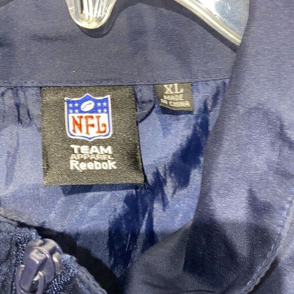 NFL Team Apparel Reebok Men's Long-Sleeve Blue Windbreaker Jacket Extra Large - Picture 4 of 11